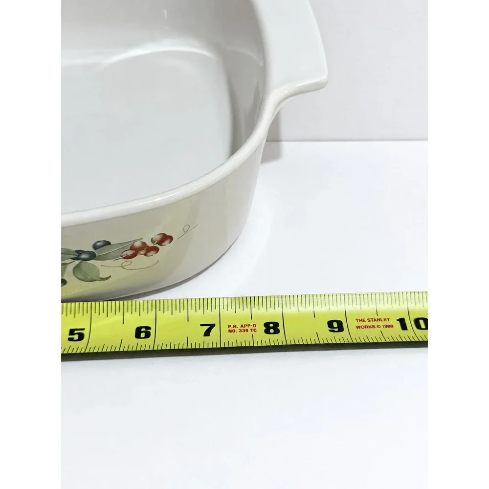 Corningware Abundance Fruit Square Casserole Set Large 8.5